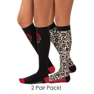 koi Kompressziós térdzokni - 2 pár - Betsey Johnson Floral Cheetah