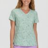 KOI LESLIE Top Splatted Sage - Mintás női felső